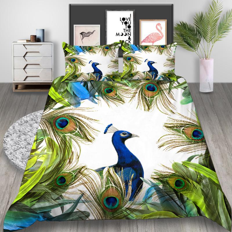 Новая мода 3D принт павлина пододеяльник ручка павлина Постельное белье пододеяльник красивый домашний покрывала один размер постельная одежда
