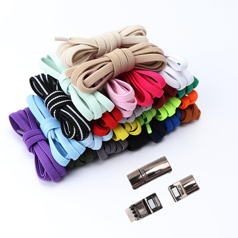 1 пара шнурков без завязывания, магнитная застежка, эластичные шнурки для детских и взрослых кроссовок, плоские резиновые шнурки