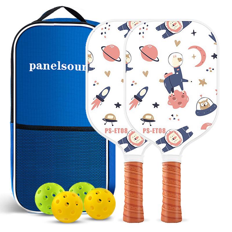 Children's Cartoon Fiberglass Pickleball Paddle Set