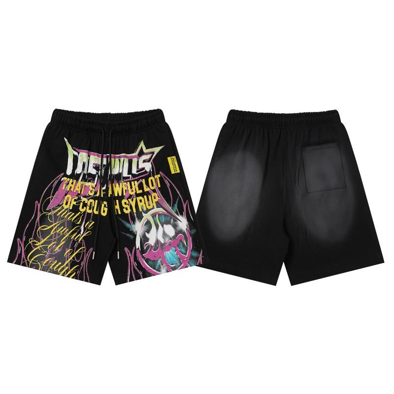 Mens Casual Shorts With Bold Letter Print Loose Fit Breathable Cotton Short Pants Youth