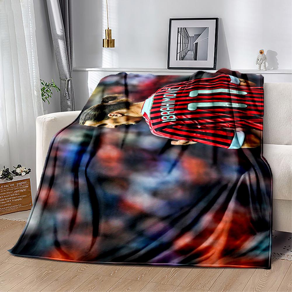 Ibrahimovic's Milan Jersey Blanket Ultra-Soft Suitable for Bed Livingroom Seaside Four Seasons Universal Modern Gift for Travel Home Birthdays