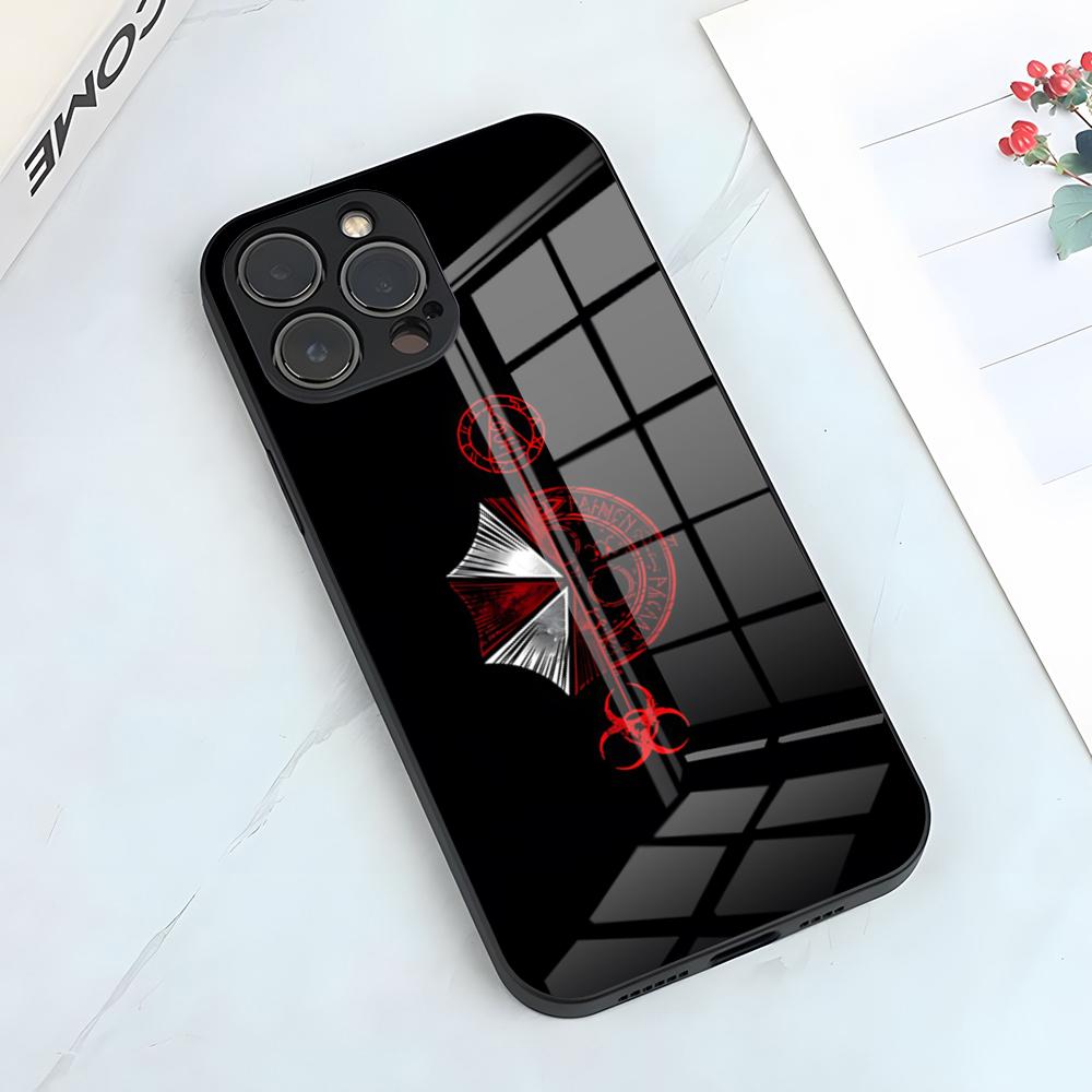 Чехол для телефона Resident Evil Umbrella для iPhone 17 Pro Max 15 Pro 16 14 Plus 12 13 Mini 11 Pro Ударопрочный стеклянный чехол