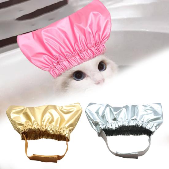 Yousheng Pet Shower Cap Super Soft Elastic Band Waterproof Ultra-Light Easy-wearing Keep Ear Dry Non-woven Fabric Pet Shower Cap Ear Prevention Cover