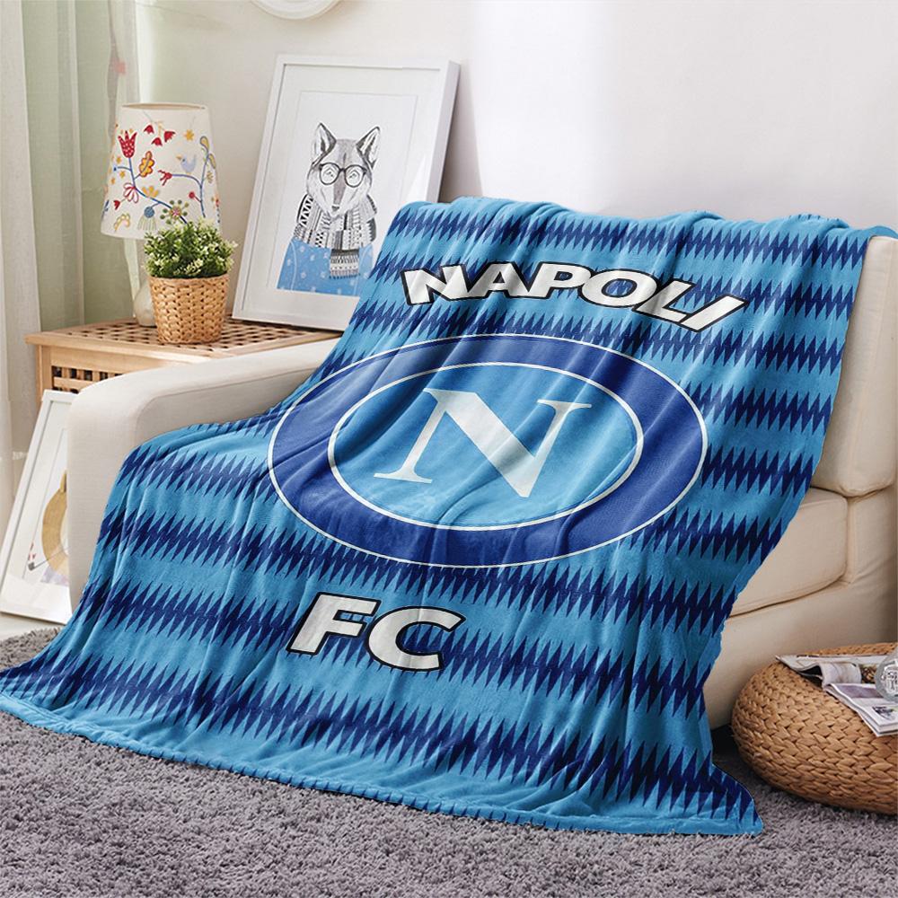 1Pc Napoli FC Print Flannel Blanket High Quality Warm Comfortable Cover for All Seasons Perfect for Gifts Home Decor