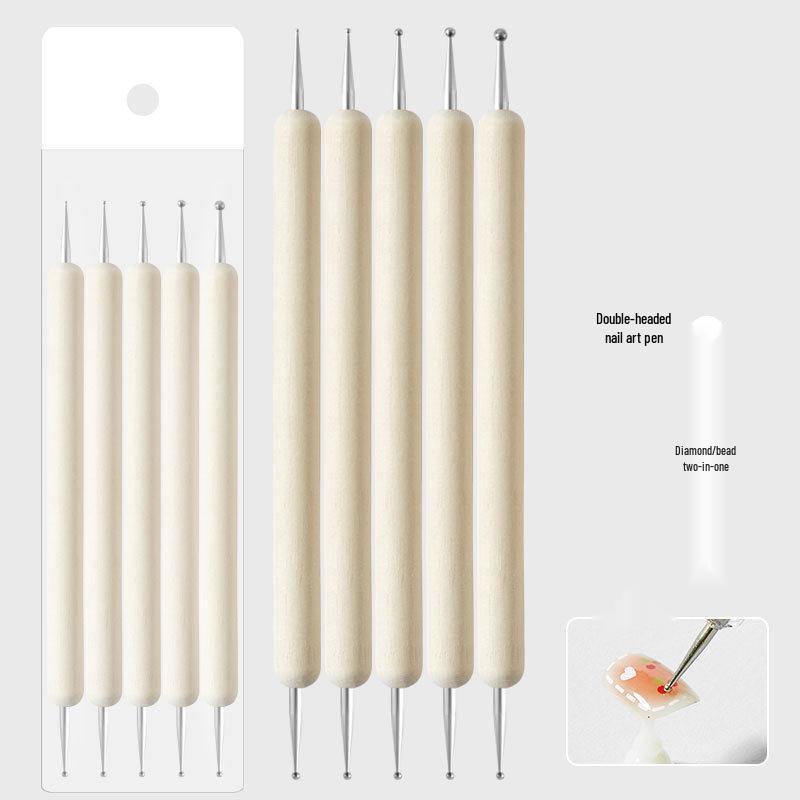 Набор двусторонних доттеров для дизайна ногтей и восковых карандашей - 5 штук