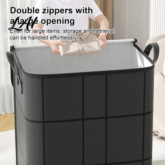 Portable Apartment Storage 3PCS Foldable Quilt Bins with Reinforced Handles Large Capacity Non-woven Fabric Under Bed Organizers Organizers,