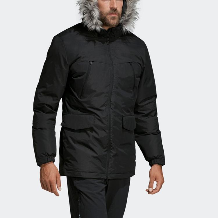 adidas Утилитарная парка с капюшоном для улицы Черная CF0879
