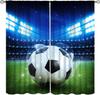 Soccer Curtains Green Field Lights Bleachers Show Moments Ball Games Color Illustrations Window Treatments Boys Teens Bedroom