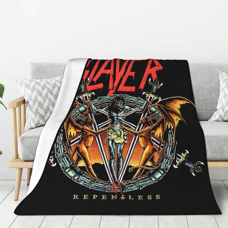 Пользовательское одеяло с 3D-принтом группы Thrash Metal Slayers, мягкий флисовый плед, теплые покрывала для путешествий, постельное белье, покрывала для дивана и кровати