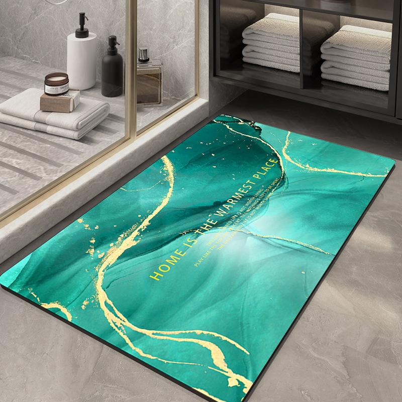 Коврик для пола Diatom Mud Light Luxury Air для ванной комнаты, противоскользящий коврик, мраморный абсорбирующий коврик для ванной комнаты