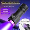 UV Blacklight Flashlight: Portable 365nm Banknote Verifier, Anti-Counterfeit, Jade ID, Wood's Lamp, USB Rechargeable