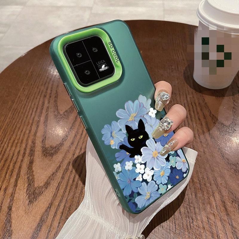 Чехол Cat Flower для iPhone 16 Samsung A55 A35 A34 S24 FE Xiaomi Redmi Note 13 Pro 14C Huawei Honor 200 противоударный бампер для телефона с защитой от царапин