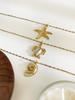 Элегантное модное белое эмалевое ожерелье-подвеска в виде черепахи и раковины, покрытое 18-каратным золотом, с большой морской звездой для женщин, для вечеринок, повседневное украшение