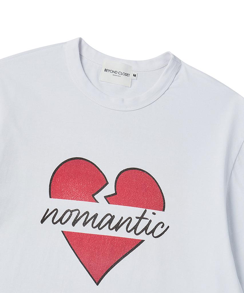 BEYOND CLOSET Nomantic Оригинальный логотип Винтажный принт Футболка с коротким рукавом Белый