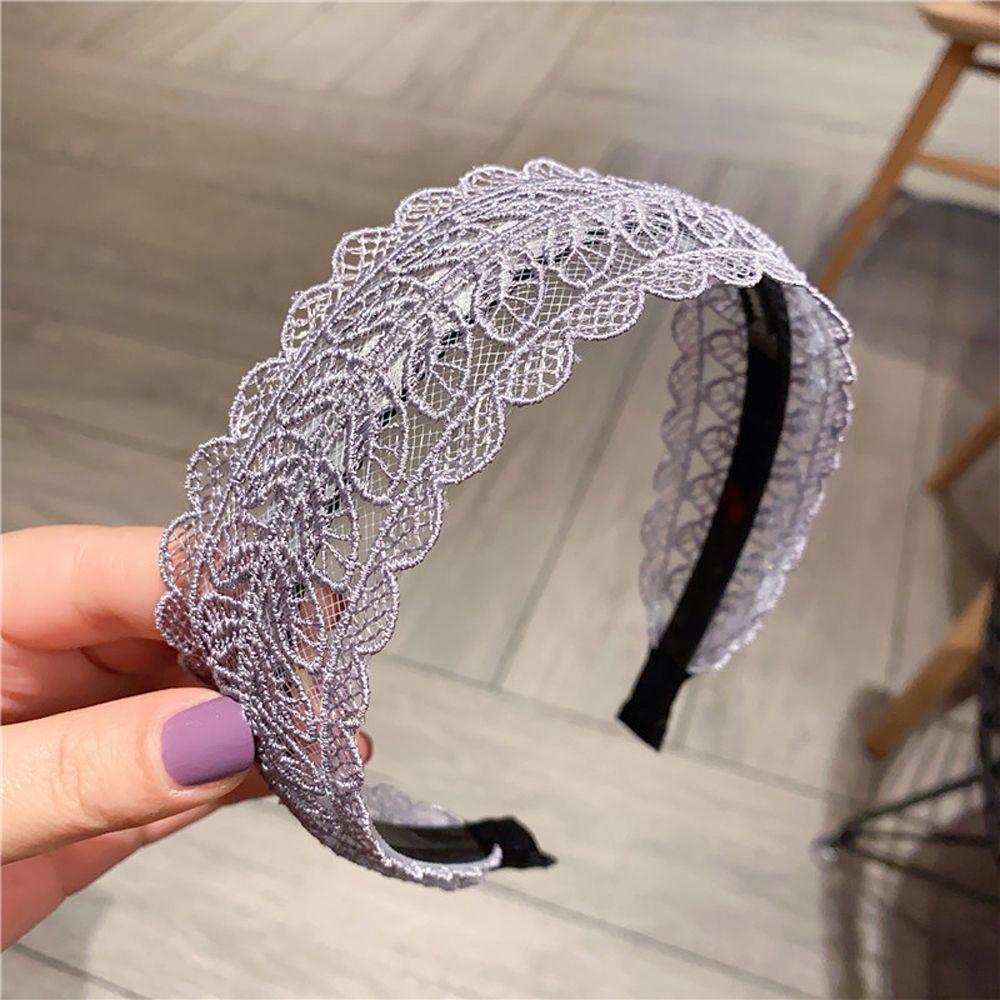 Design Resin Lace Leaves Headband Korean Style Hair Wear Women Hair Accessories Wide Side Hairband
