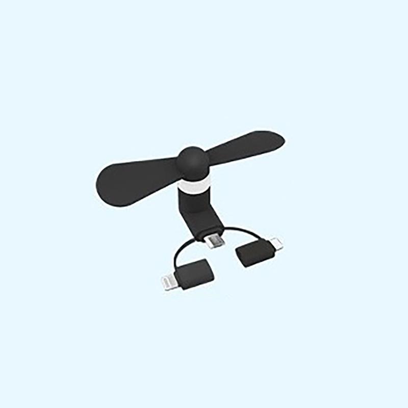 Мини-вентилятор для охлаждения телефона, Plug & Play, универсальный, 3 порта, маленький вентилятор для лета, прогулок на свежем воздухе, покупок, повседневного использования
