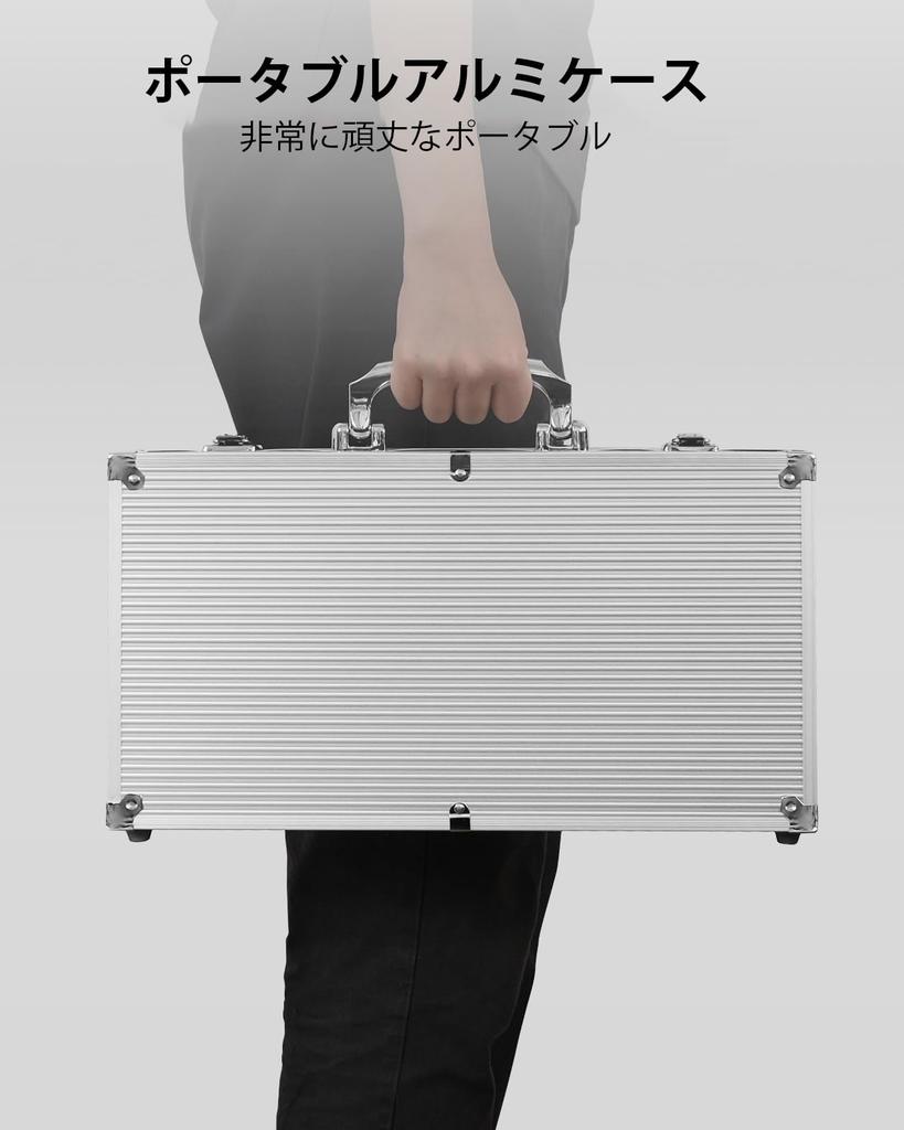 Фишки для покера HEITOK, 300 штук, набор для покера с номерами, алюминиевый кейс, совместимый с Texas, включает в себя 5 игральных костей и 2 набора игральных карт, 11,5 г