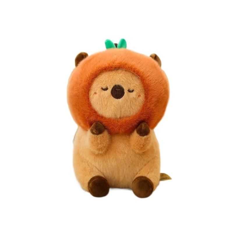 Persimmon Capybara Plush Toy Soft Stuffed Animal Gift For Kids And Collectors