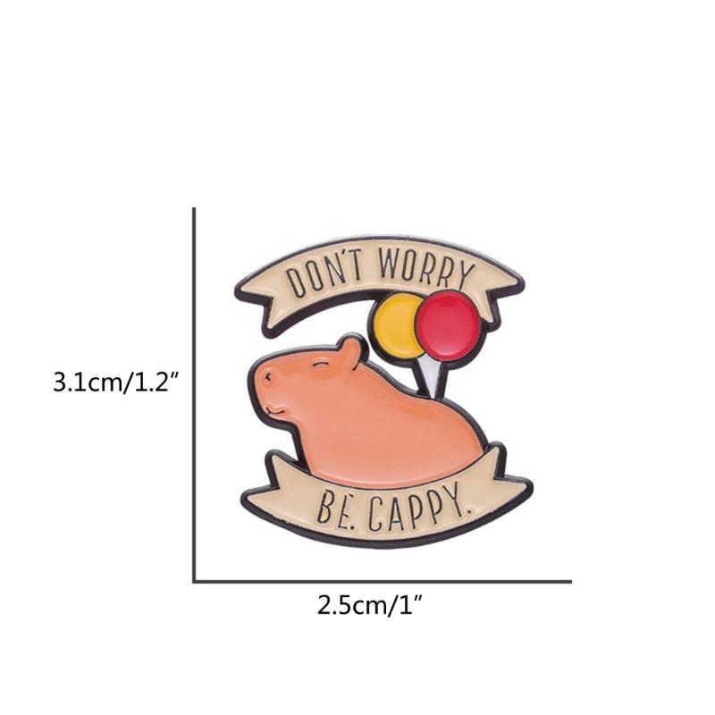 Эмалевый значок на заказ Смешные животные Буквы Броши Шляпа Рубашка Лацкан Сумка Значок Мультяшный Капибара Значок Ювелирное украшение Подарок для друзей