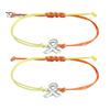 Soft Woven Rope Jewelry 2 Pcs Breast Cancer Awareness Bracelets, Adjustable Braided String Stackable Wrist Accessories Bracelets with Ribbon