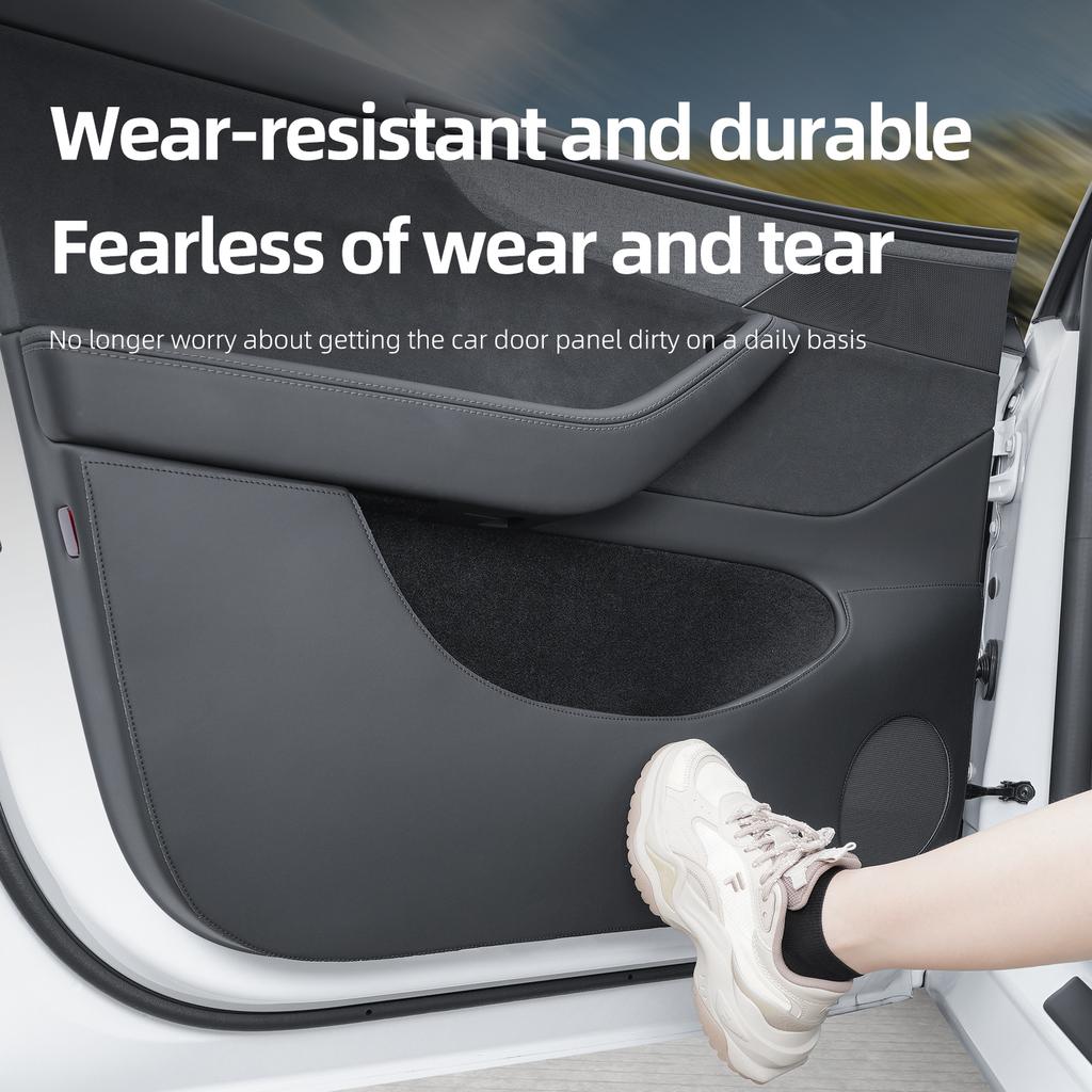 For Tesla Model Y Juniper 2025 2026 Car Door Anti-Kick Pads Leather Side Door Panel Protector Anti-scratch Accessories
