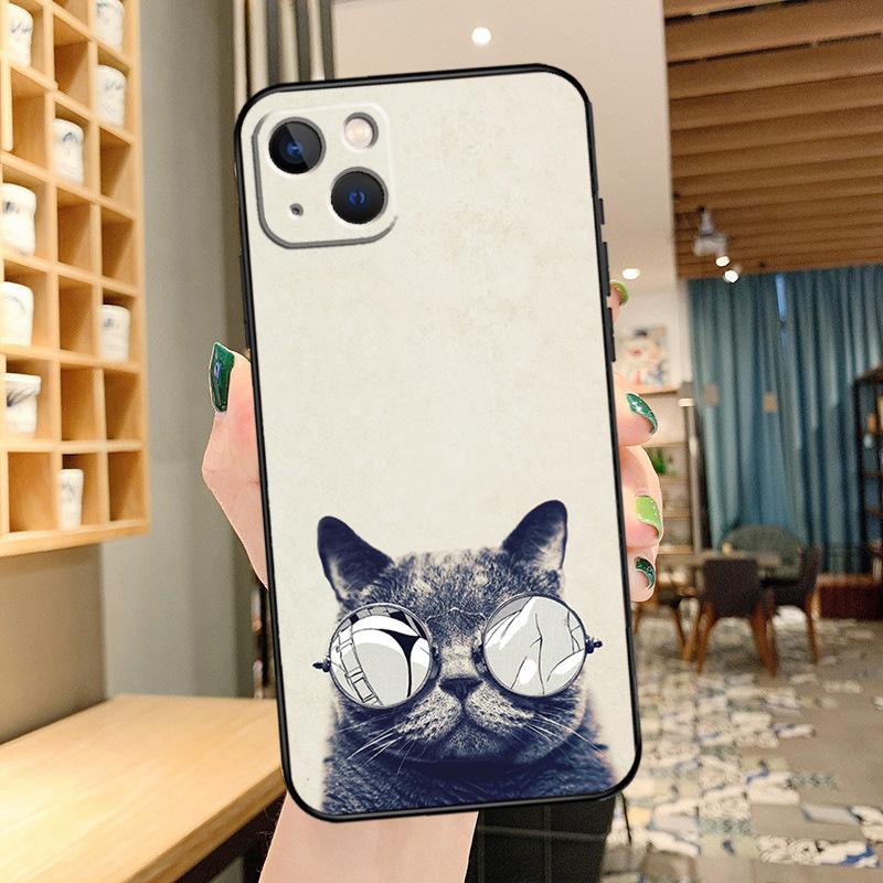 Применимый чехол для мобильного телефона iPhone16, новый чехол для мобильного телефона с изображением пары животных и милых кошек, чехол для мобильного телефона с изображением кошек