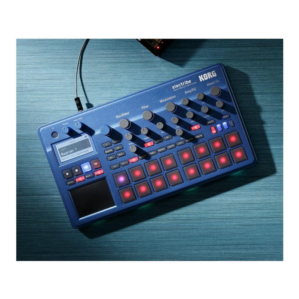 Korg Electrive 2 Synthesizer Sequencer Metallic Blue Music Production Live Performance Ableton Live Integration