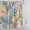 3D Feather Shower Curtain Set Colorful Printed Design Fabric Bathroom Decoration Waterproof Washable Shower Curtain with Hooks