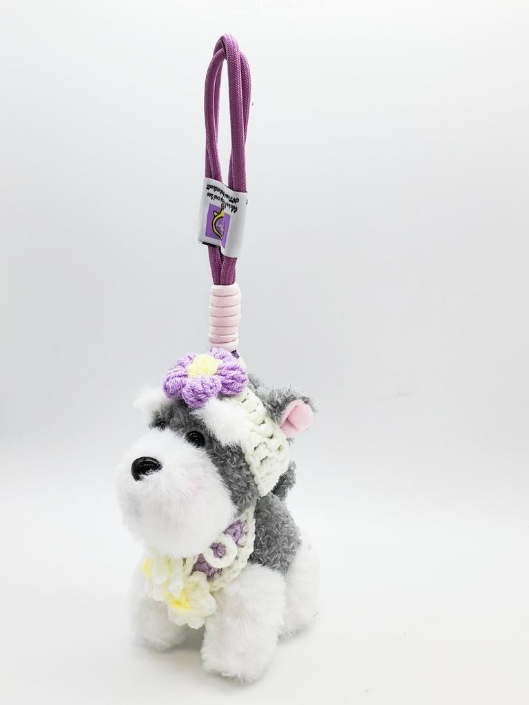 Snow Terrier Plush Keyring Bag Decor Cute Animal Pendant For Teen Gift