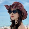 Женская шляпа от солнца с цветочным принтом, широкополая шляпа для альпинизма, ретро-шляпа-ведро с широкими полями, пляжная шляпа