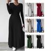 2025 Autumn Winter Women's V-Neck Knit Maxi Dress, Long Sleeve Bodycon Slip Dress for Layering, Versatile Stretch Slim Fit Inner Dress