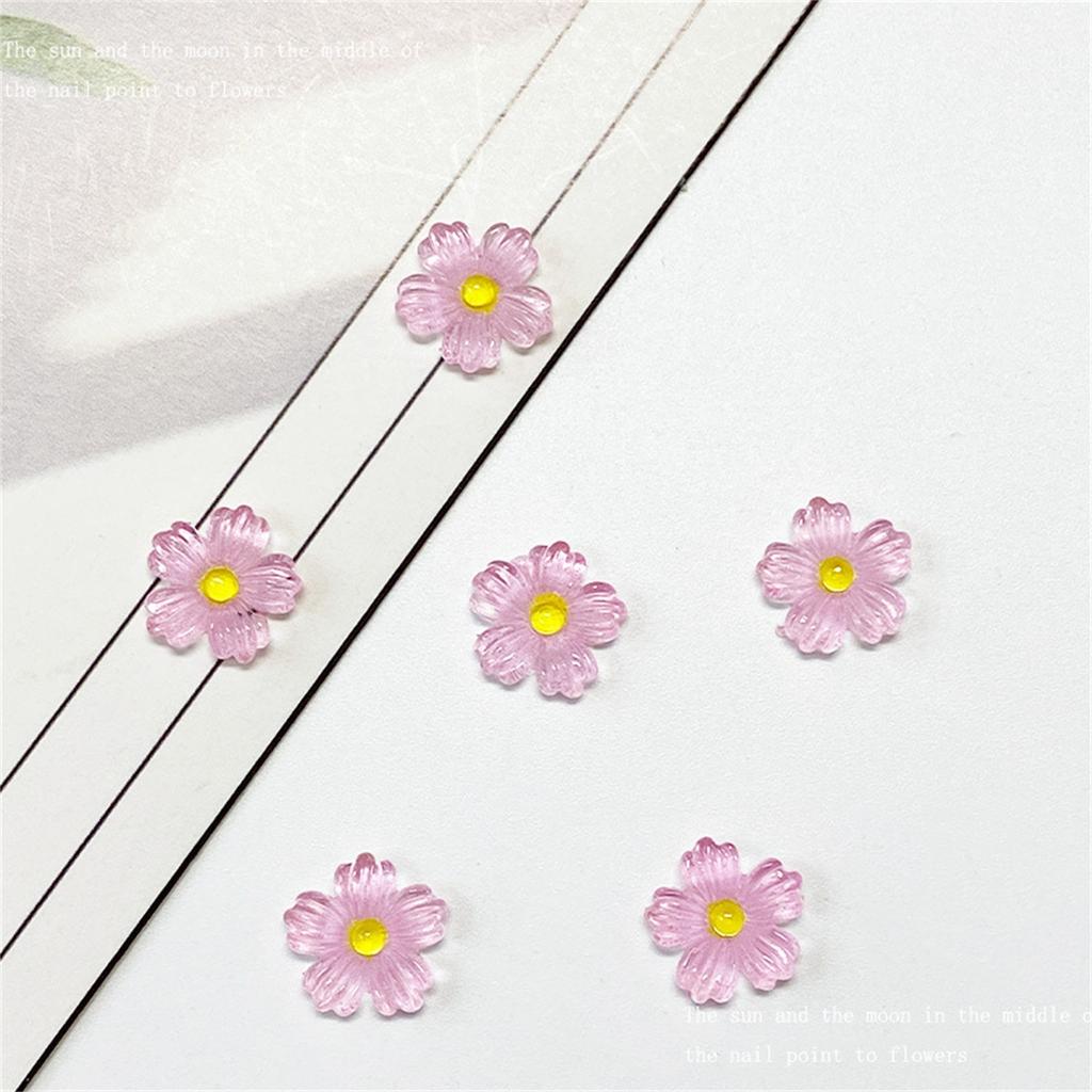 0Pcs 10mm Resin 3D Colorful Flower Flatback Scrapbook Wedding Applique Decor Crafts