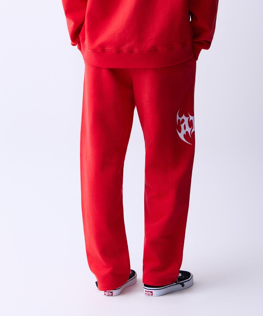 ADERNM Dark Bat Logo Sweatband Pants Red