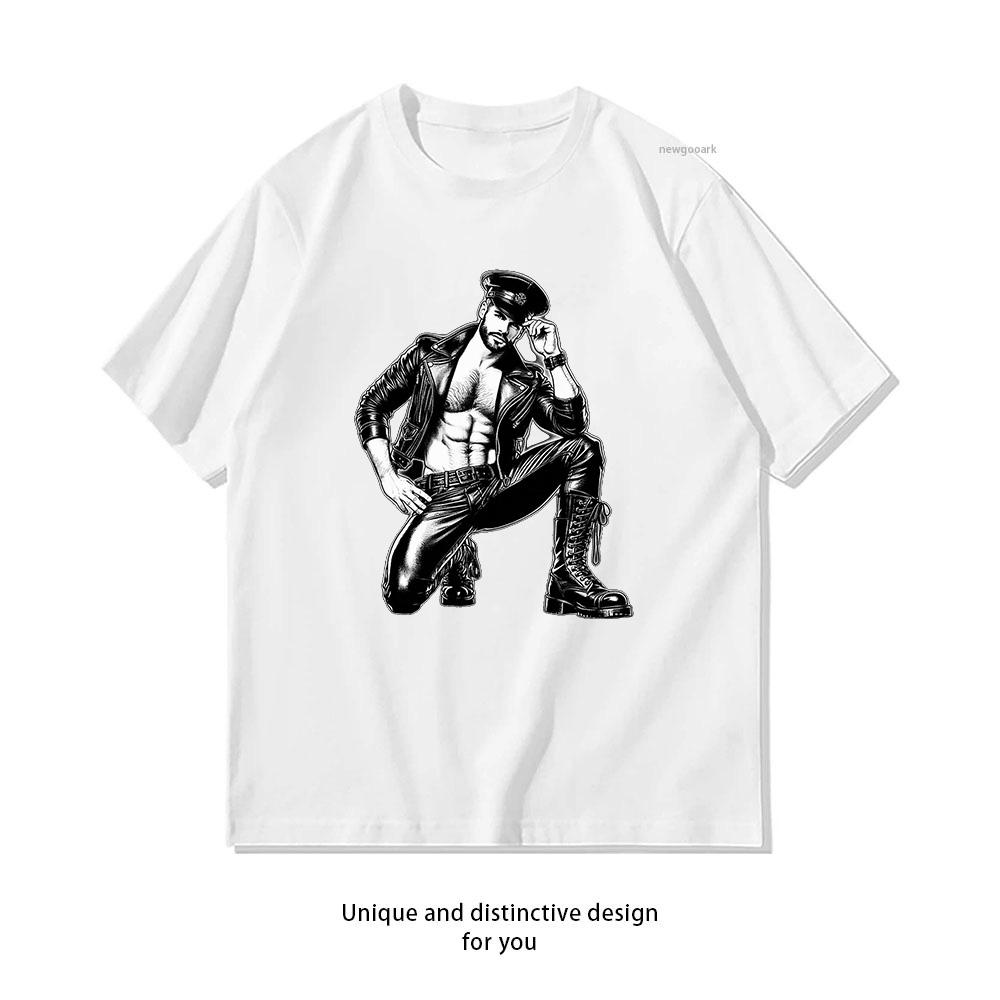 Gay Leather Berlin Leder Scene Daddy Pride tshirt Adult Unisex Casual Cotton Graphic T Shirts Homosexual Streetwear Tops Tee