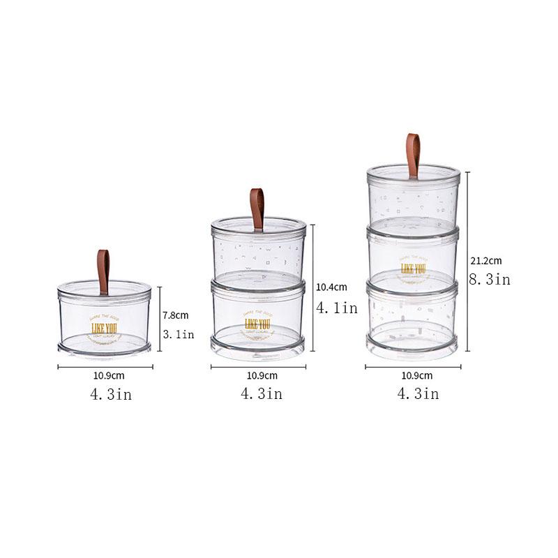 Transparent Sealed Jars, Crisper Boxes, Kitchen Cereal Storage Jars, Snack Dried Fruit Storage Jars, Superimposed Sealed Jars