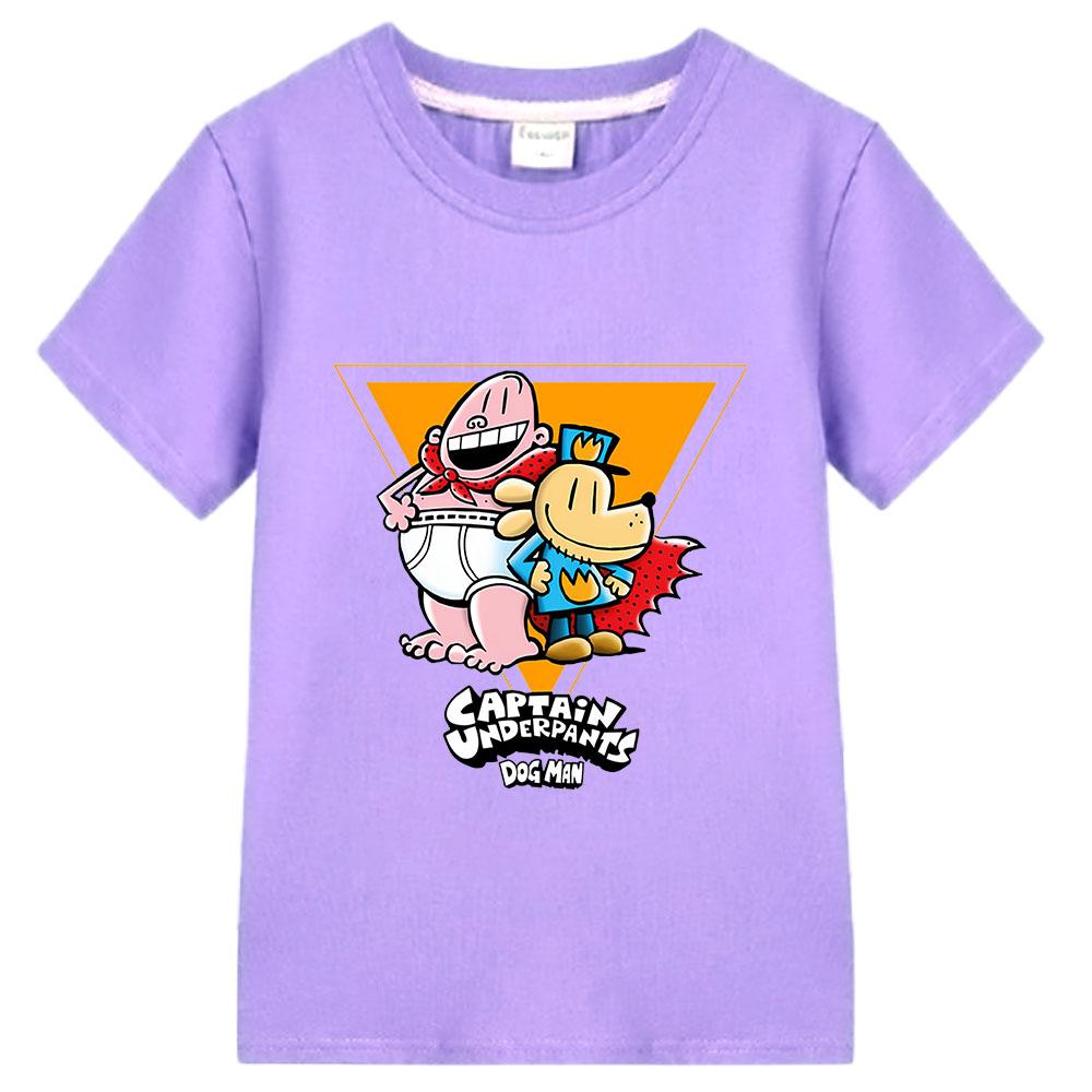 Dog Man 100%Cotton Cartoon Children's T-Shirt 2-12Y Anime Print Kids Tee Cute Boys Girls Tops O-Neck Short Sleeve Summer Toddler