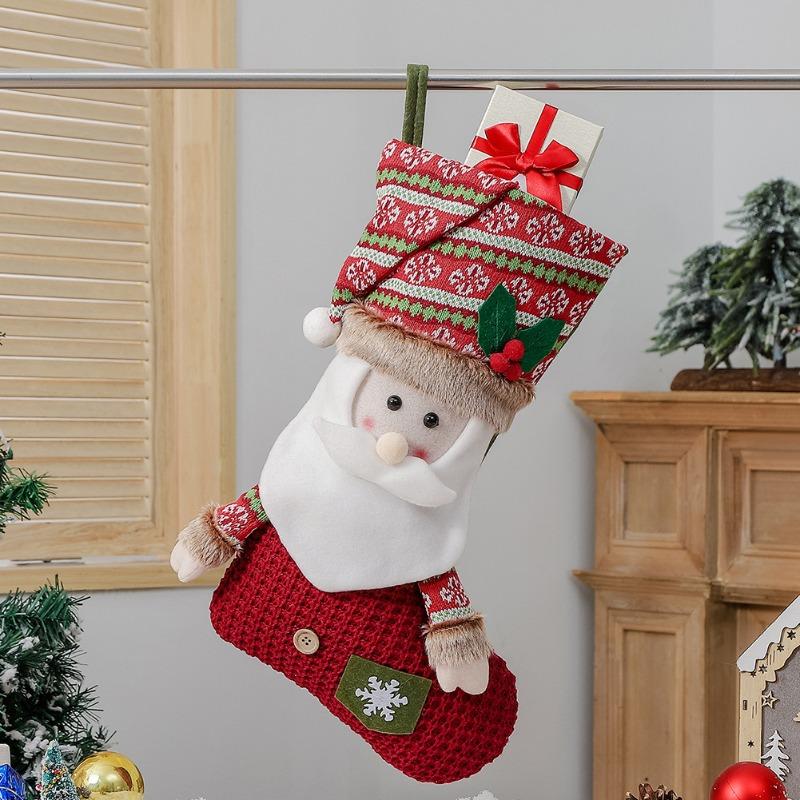 Santa Claus Snowman Elk Gift Socks Christmas Decoration Gift Bag Christmas Window Decoration Pendant