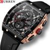 Mens Watch COOL Large Men's Classical Luxury Sports Design Watches Rubber Strap Waterproof Chronograph Date Quartz Relogios Masculino 8442