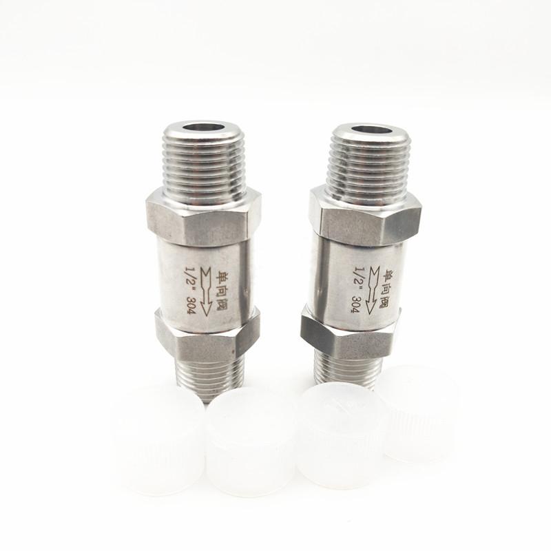 304 Stainless Steel One Way Valve 1/8" 1/4" 1/2" Hexagonal Male Thread Check Valve