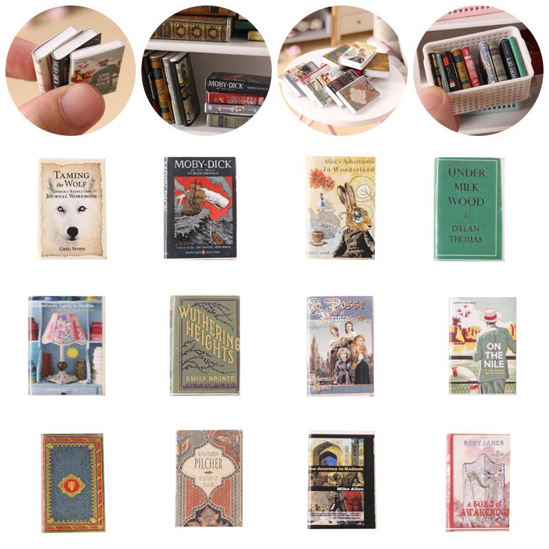 1:Миниатюры масштаба 1:12 Книги для кукольного домика Разные ретро-винтажные мини-книги DIY Сцена Декор для кукольного домика