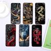 Модный Чехол для Телефона с Иллюстрацией Дракона Для Xiaomi Redmi Note 15 14 13 12 12S 11E 11 11S Pro Plus 4G 5G Черный Мягкий ТПУ