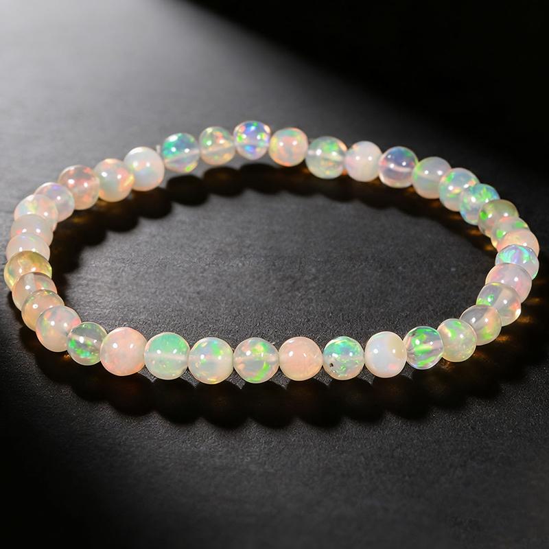 Натуральный Опаловый Браслет Для Женщин Эластичная Резинка Целебный Кристалл Украшение Помогает Поддерживать Эмоциональный Баланс