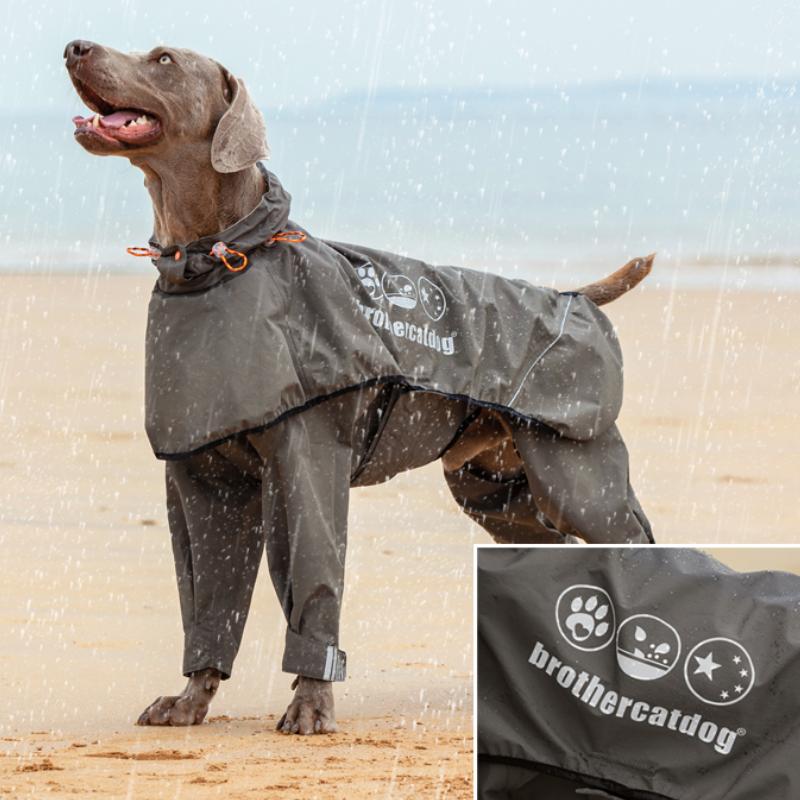 Dog Raincoat Medium Large Dogs Full Package Waterproof Pet Poncho Cool Four-legged Pet Raincoats Split Type Reflective Sticker Pet Products Supplies