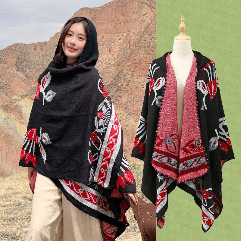 Дышащая, теплая и универсальная домашняя, осенне-зимняя женская шаль для путешествий, толстый плащ, одеяло с кондиционером