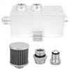 1L Aluminum Oil Catch Can Coolant Fuel Overflow Tank with Breather Filter Drain Tap Universal