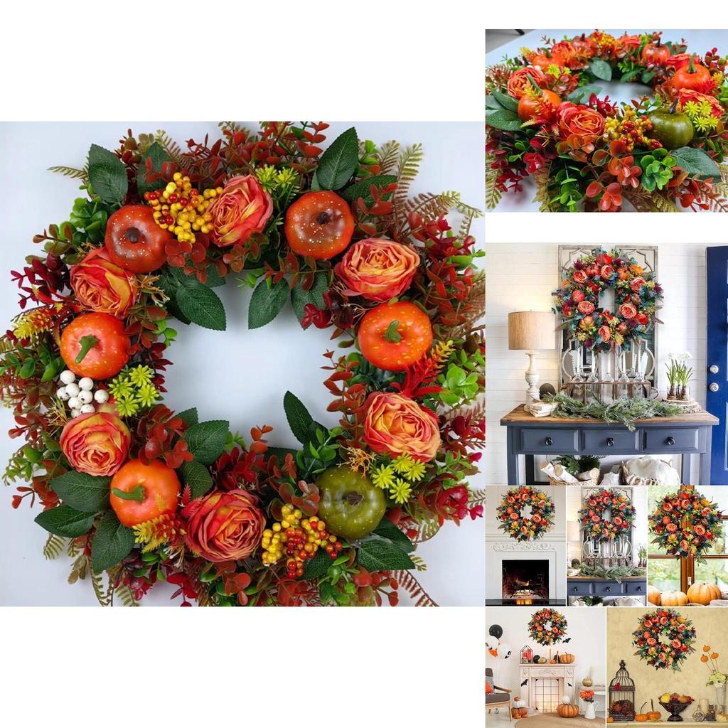 Eye-catching Thanksgiving Day Christmas Wreath Ornament For Home Decoration