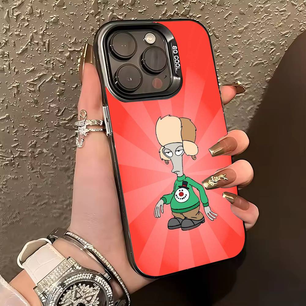 R-Роджер P-Аватар A-Американский папа Чехол для телефона для iPhone 17,16,15,14,13,12,11 Plus,Pro Max,XS,Цветной серебристый чехол для телефона