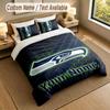 Bedding Set 1 Duvet Cover 2 Pillowcases Seattle Seahawks Print Soft Bed Linen Bedroom Decor