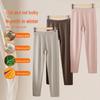 Silk-Blend Seamless Wool Warm Leggings for Women - Thickened Solid Color, Autumn/Winter