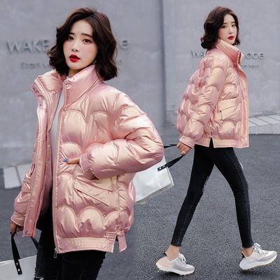 Зимняя свободная куртка с хлопковым наполнителем, не требующая стирки, блестящая пуховая короткая женская хлопковая куртка